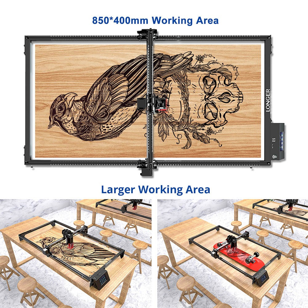 ATOMSTACK X20 PRO Engraving Machine Engraving Area Y- Extension Kit Expand  to 850x400mm Suitable for S20 Pro/ X20 Pro / Pro Engraving Machine with  High High Stability 
